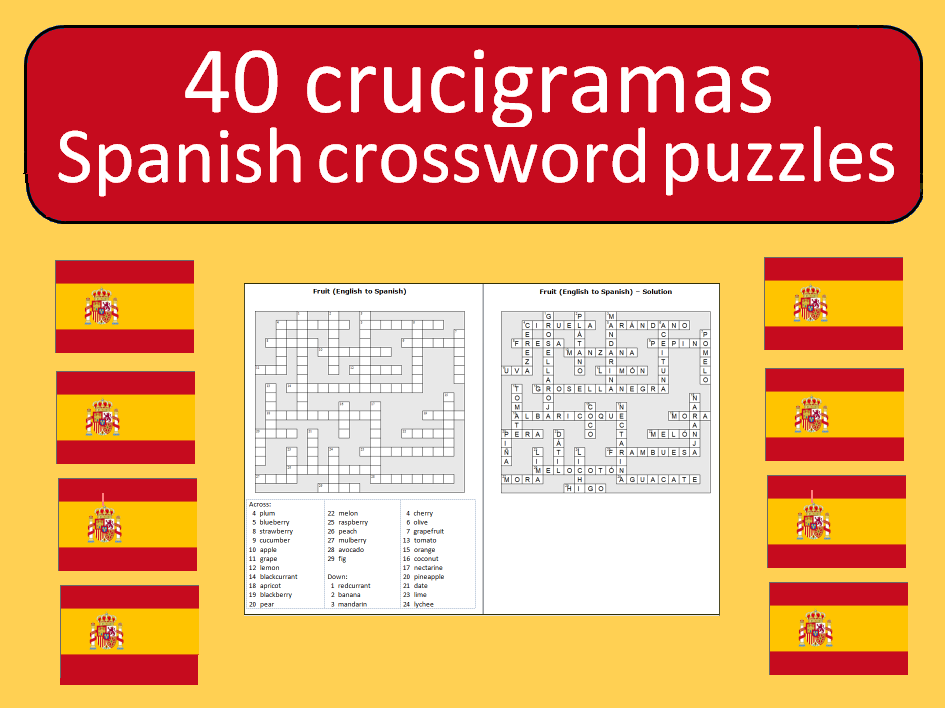 40 Spanish crossword puzzles