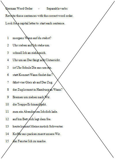 Separable verbs