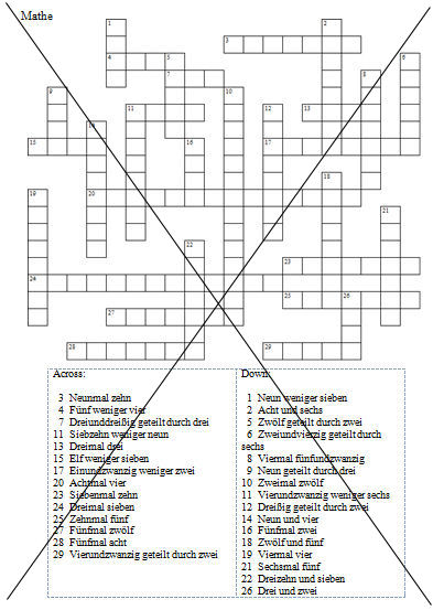 Maths crossword
