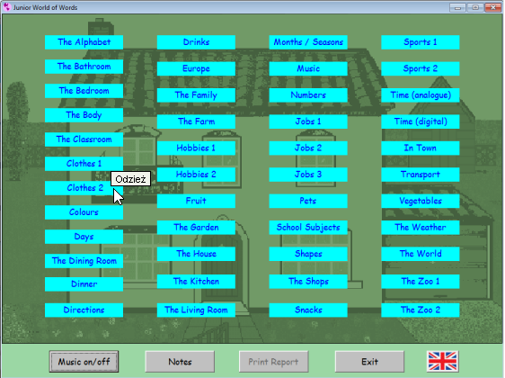 Topics menu