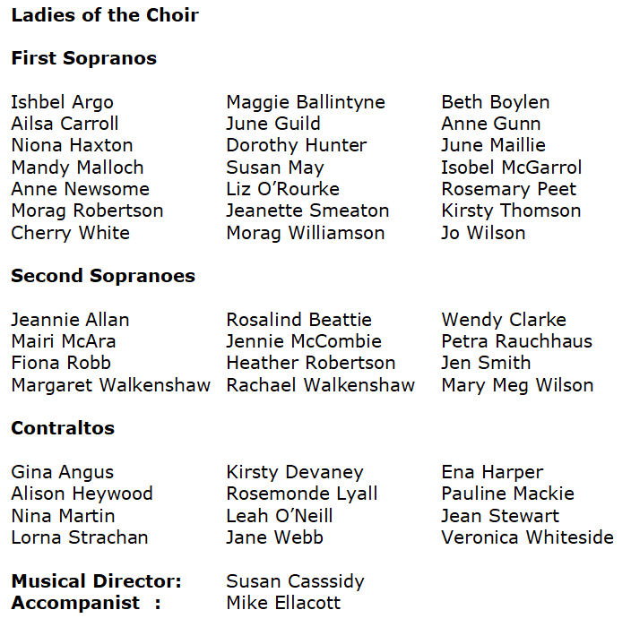 Ladies of the choir
