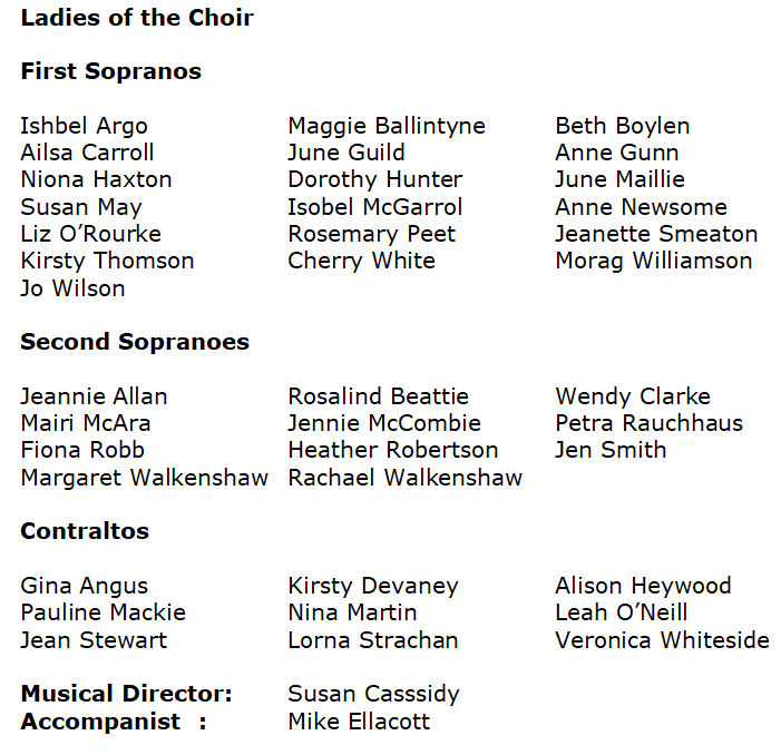 Ladies of the choir