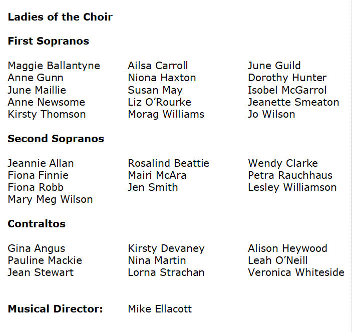 Ladies of the choir