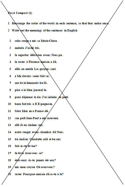 French worksheets
